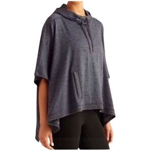 ATHLETA Blissful Poncho Hoodie Gray Short‎ Sleeved Size Small